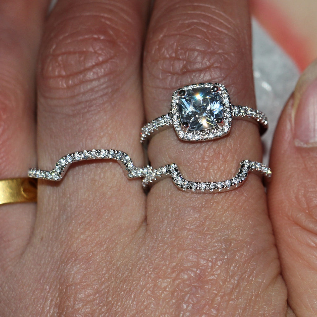 3-Layer Zircon Stone Ring Set