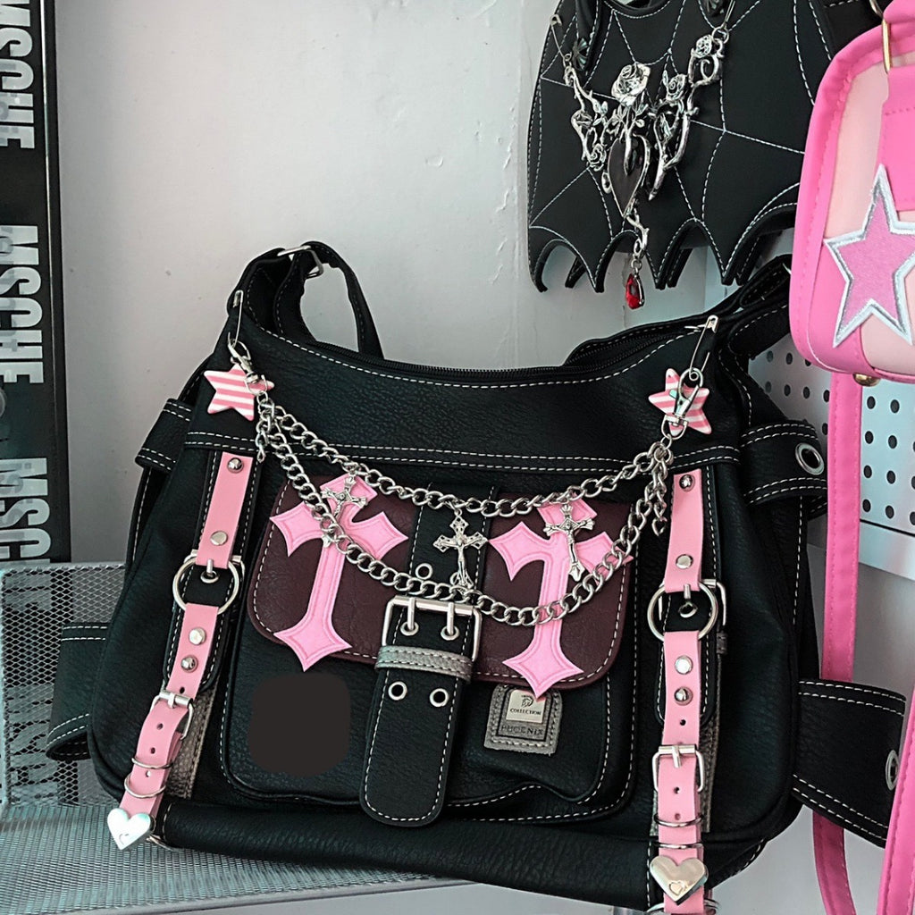 Y2K Cool Girl Handbag with Kitty Cat Design