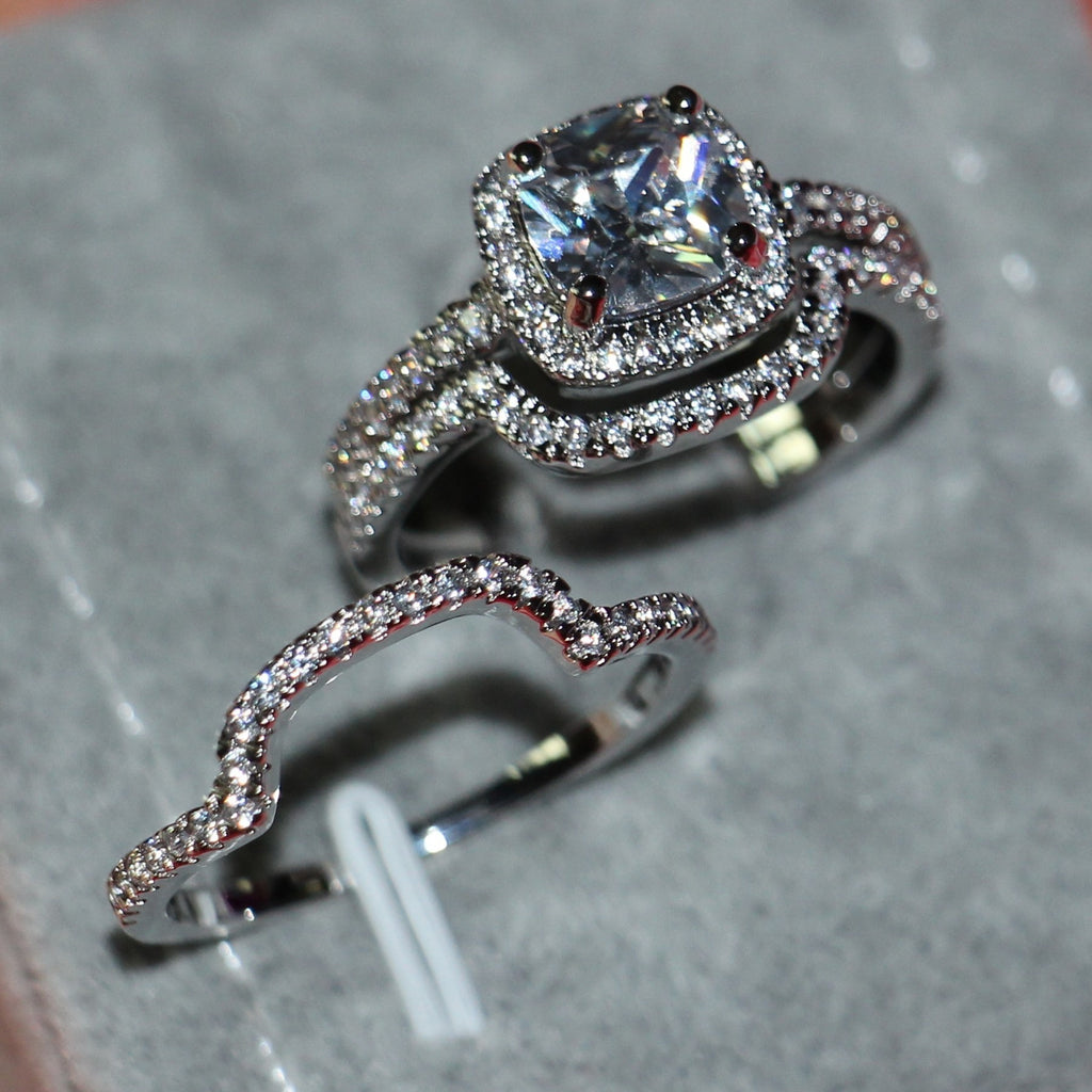 3-Layer Zircon Stone Ring Set