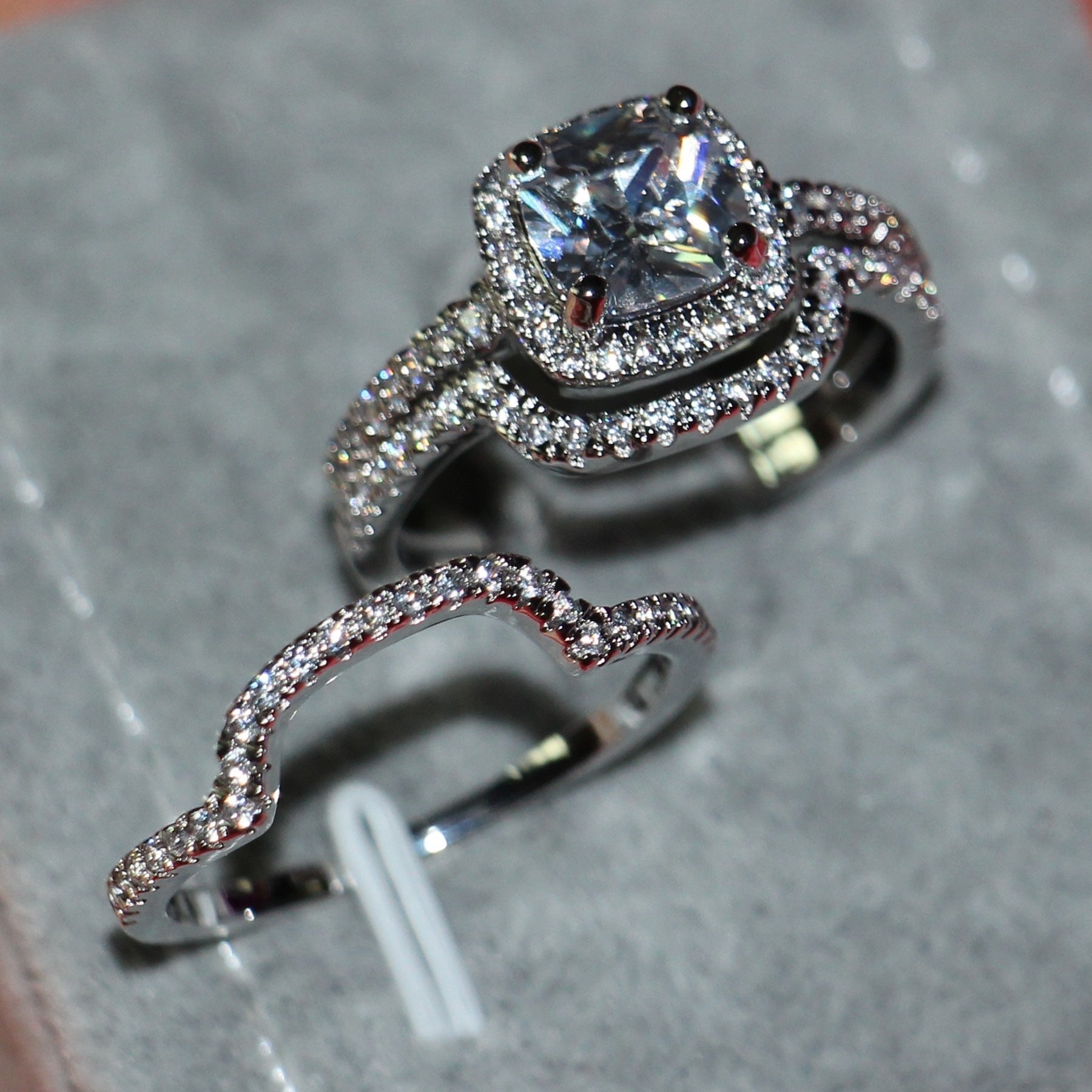 3-Layer Zircon Stone Ring Set