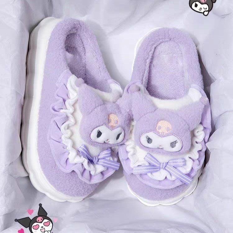 Hello Kitty and Melody Soft Plush Slippers