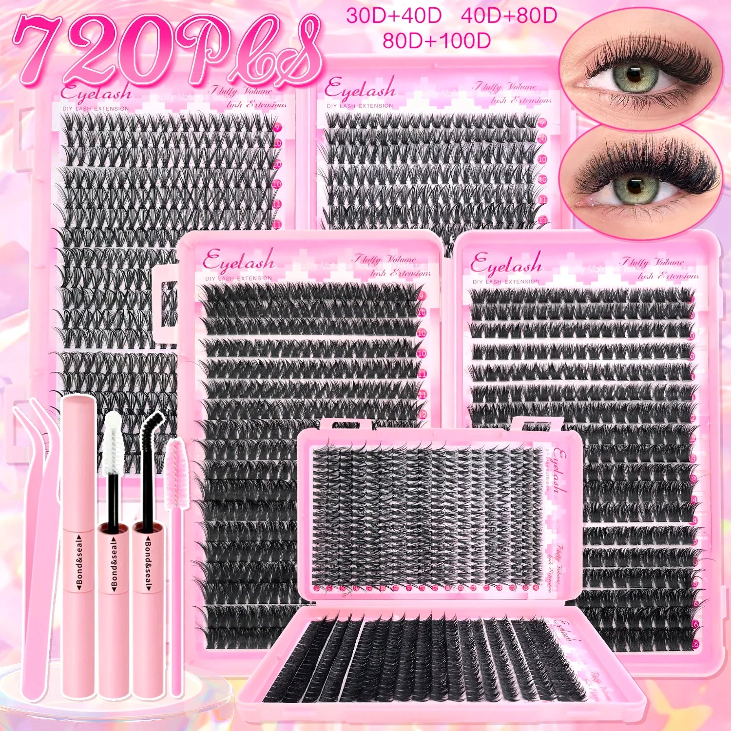 Soft Glam Lash Clusters Kit