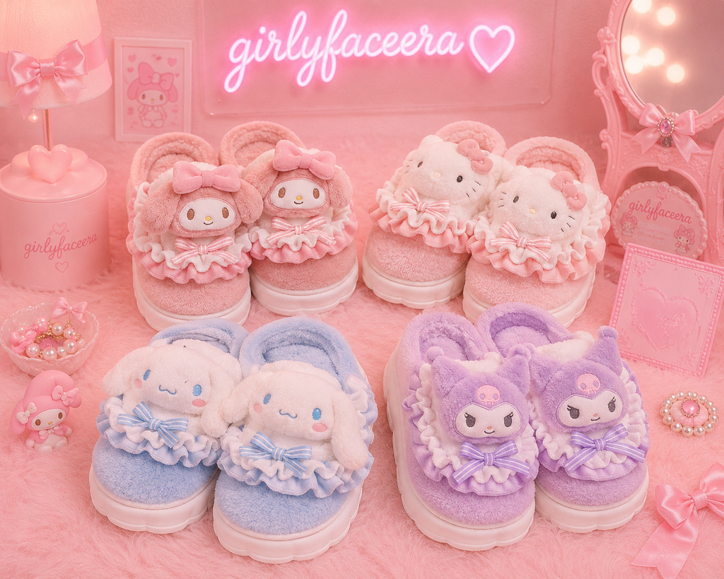 Pantoufles douces Hello Kitty et Melody