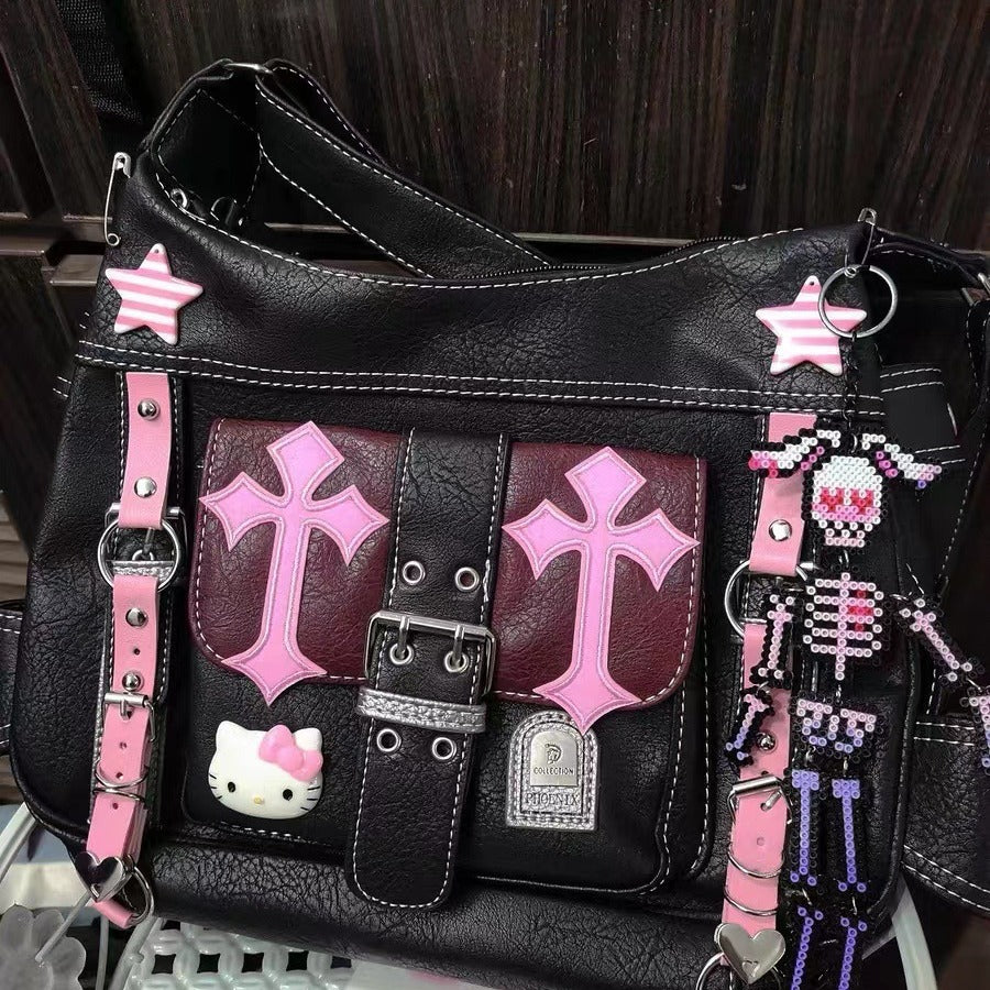 Y2K Cool Girl Handbag with Kitty Cat Design