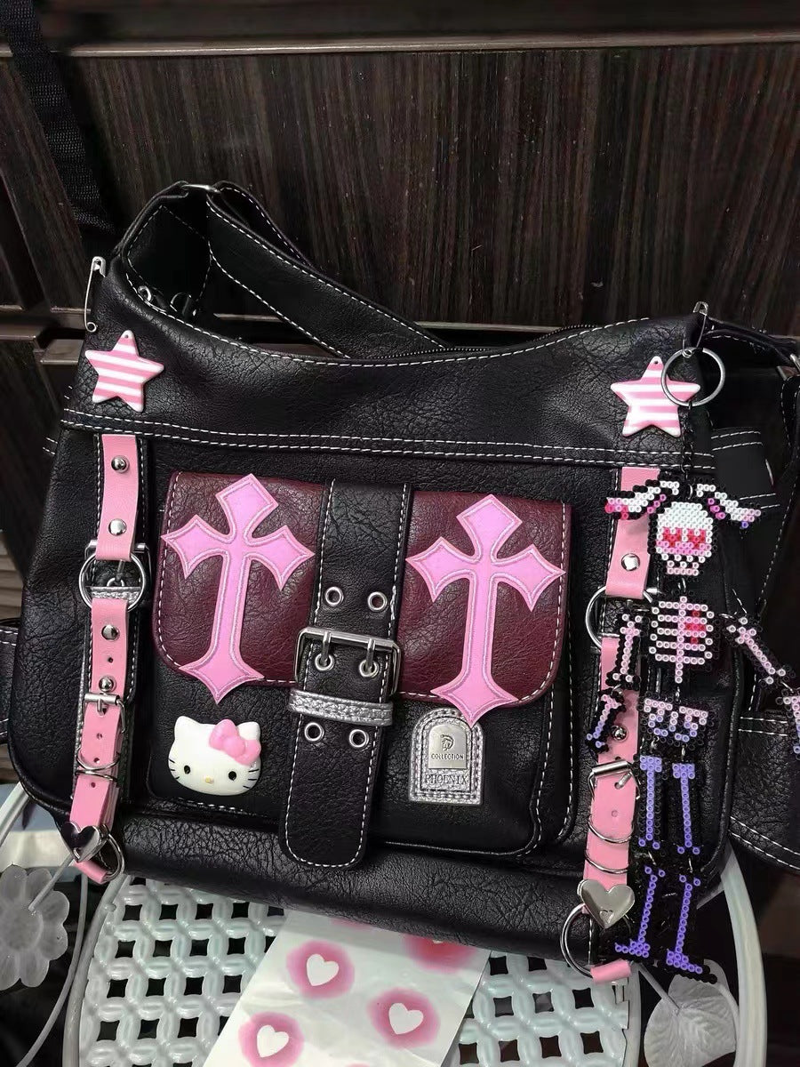 Y2K Cool Girl Handbag with Kitty Cat Design